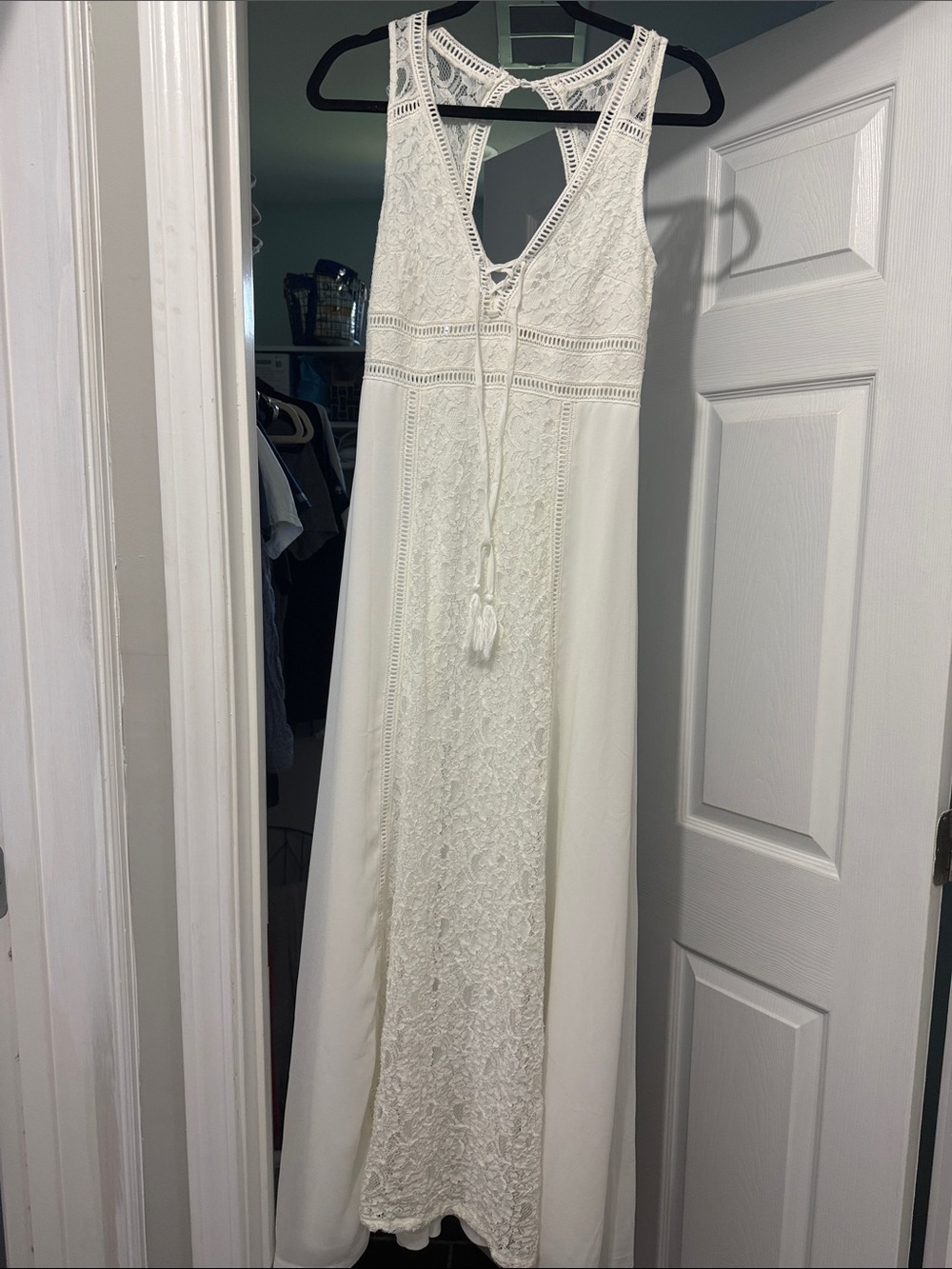 Altar'd State white boho chic Lace Maxi Dress - Picture 6 of 9